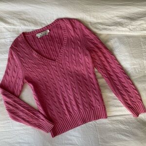 Pink Tommy Hilfiger V Neck Sweater